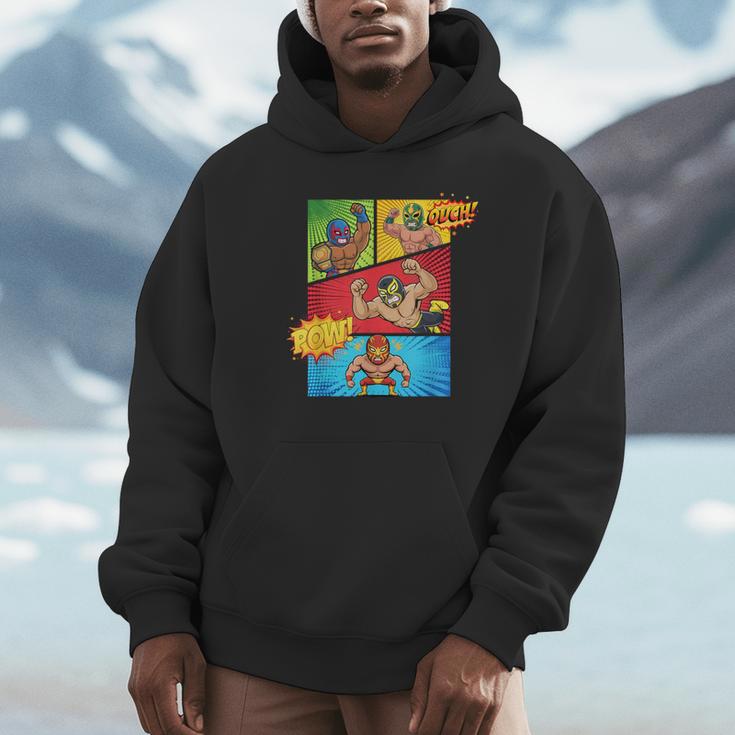 Lucha Libre Comic Book Mexican Wrestling Cartoon Wrestler Unisex Hoodie
