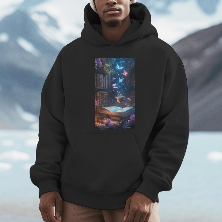 Magic Books Butterflies Fantasy Nature Tea Enchanting Unisex Hoodie Magic Books Butterflies Fantasy Nature Tea Enchanting Unisex Hoodie