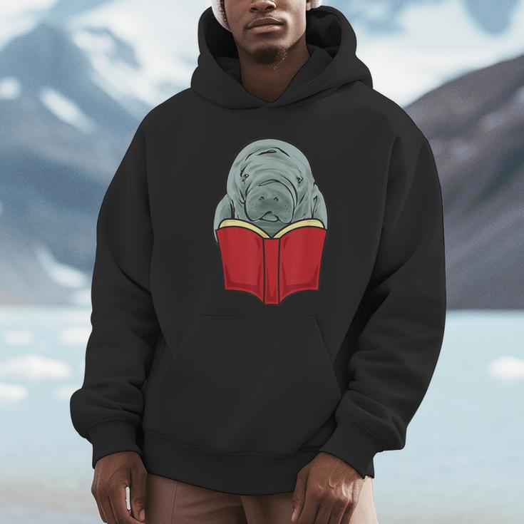 Manatee Reading Books Sea Animal Manatee Unisex Hoodie Manatee Reading Books Sea Animal Manatee Unisex Hoodie