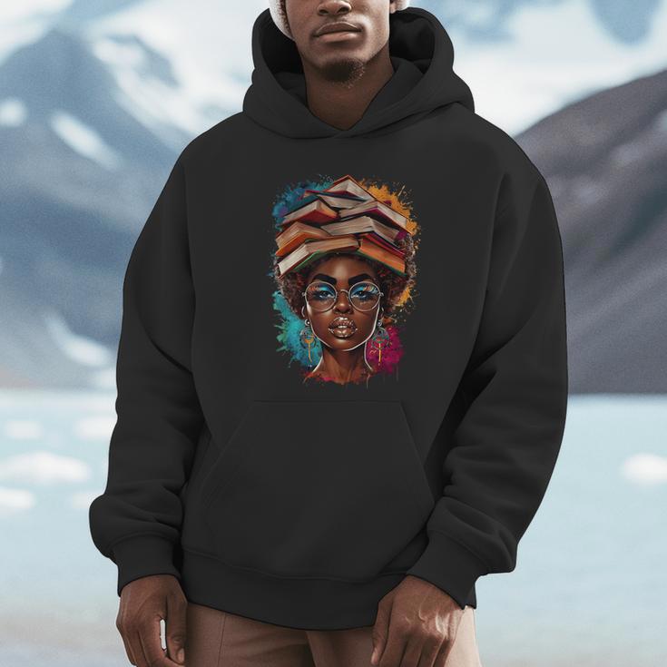 Melanin Girl Afro Book Lover Librarian Teacher Student Unisex Hoodie