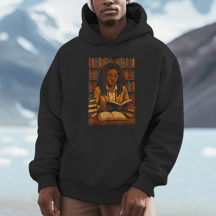 Melanin Girl Locs Book Lover Librarian Teacher Student Unisex Hoodie