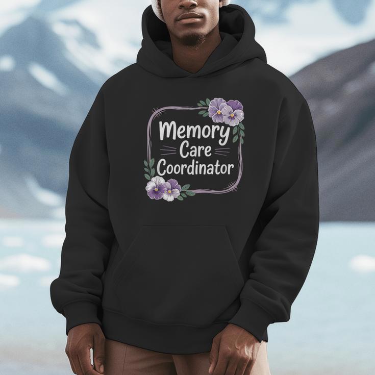 Memory Care Coordinator Purple Floral Pansies Unisex Hoodie Memory Care Coordinator Purple Floral Pansies Unisex Hoodie