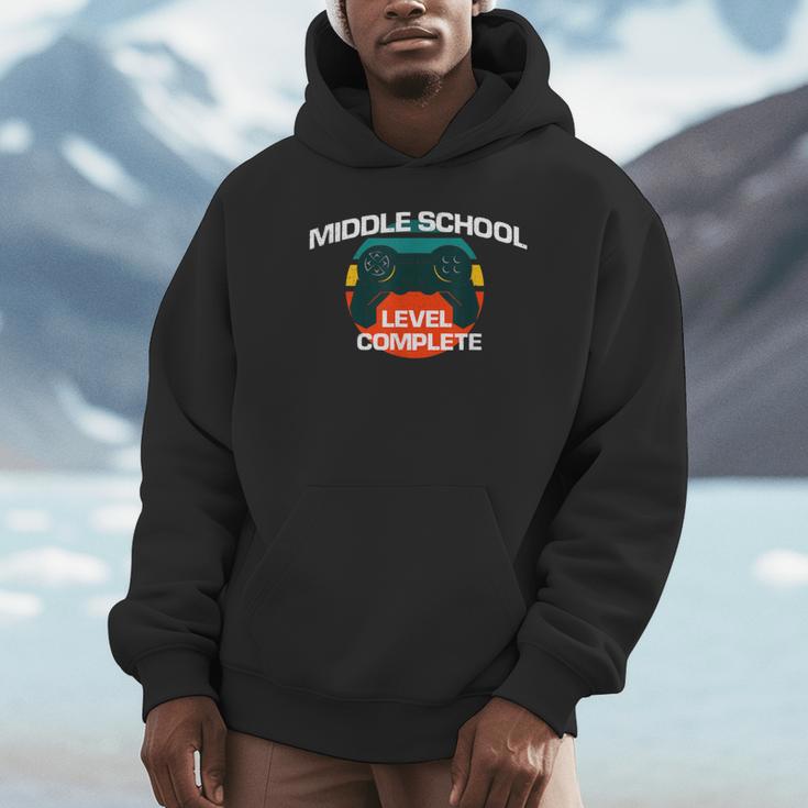 Middle School Graduation Gaming Vintage Level Complete Unisex Hoodie