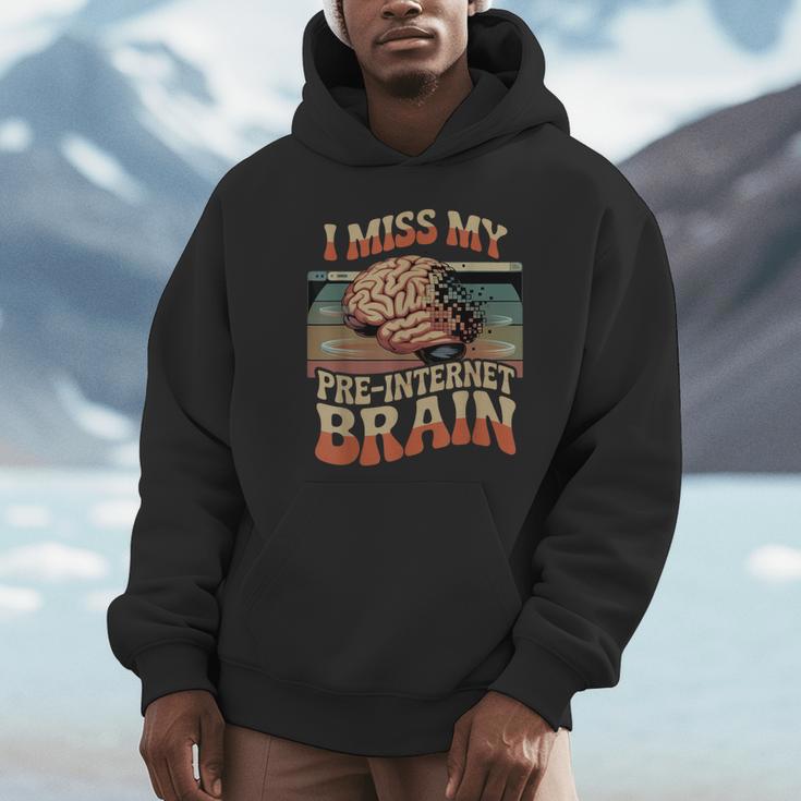 I Miss My Pre-Internet Brain Digital Nostalgia Retro Unisex Hoodie
