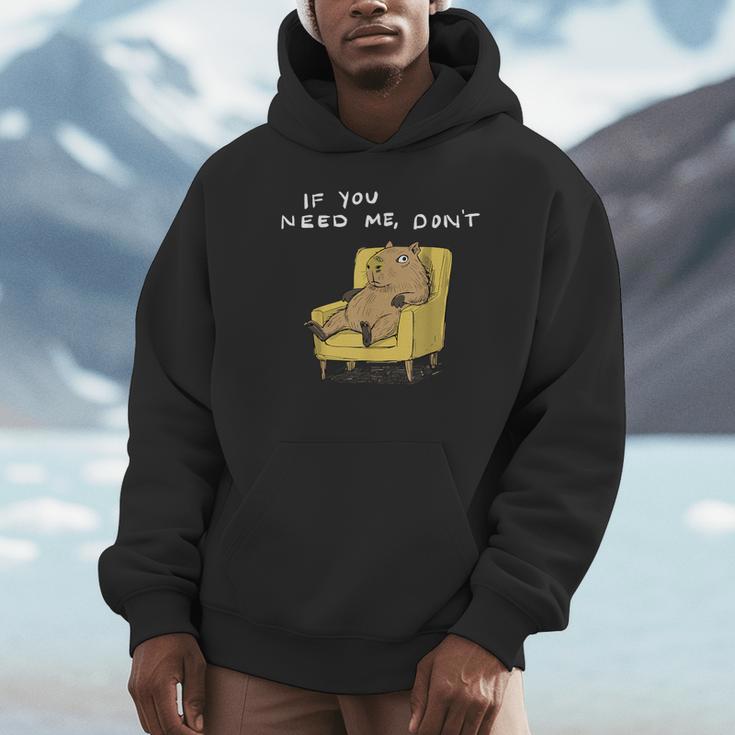 If You Need Me Don’t Introvert Capybara Sarcastic Unisex Hoodie