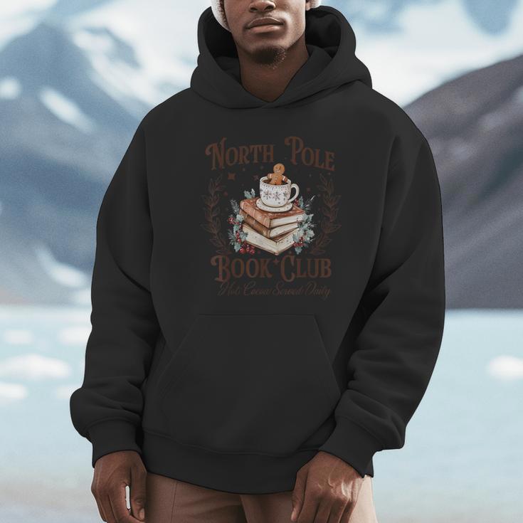 North Pole Book Club Hot Cocoa Served Daily Librarian Xmas Unisex Hoodie North Pole Book Club Hot Cocoa Served Daily Librarian Xmas Unisex Hoodie