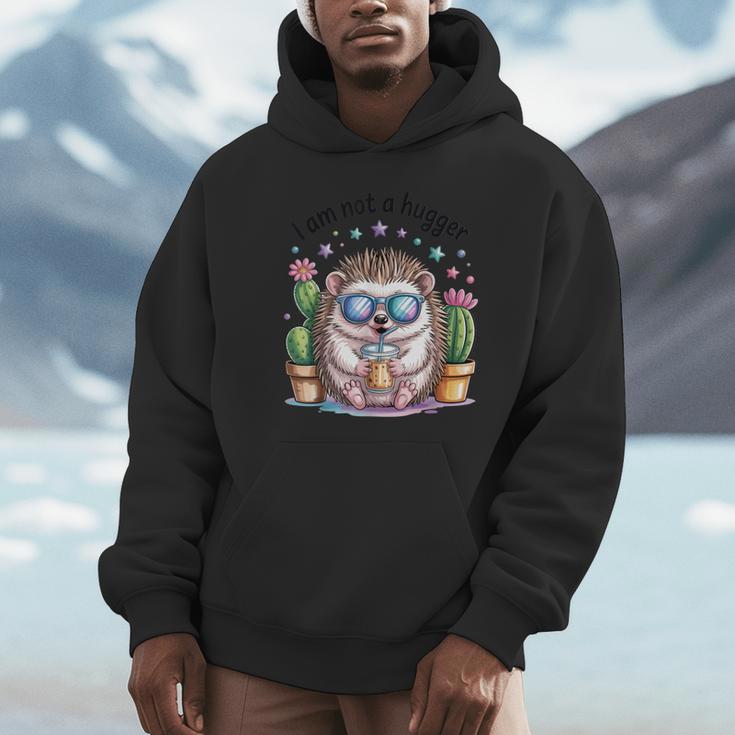I Am Not a Hugger Introvert Hedgehog With Cactus Unisex Hoodie