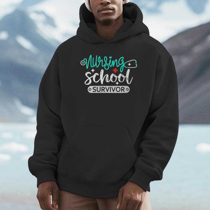 Nursing School Survivor RN Grad Nurse Graduation Student Unisex Hoodie