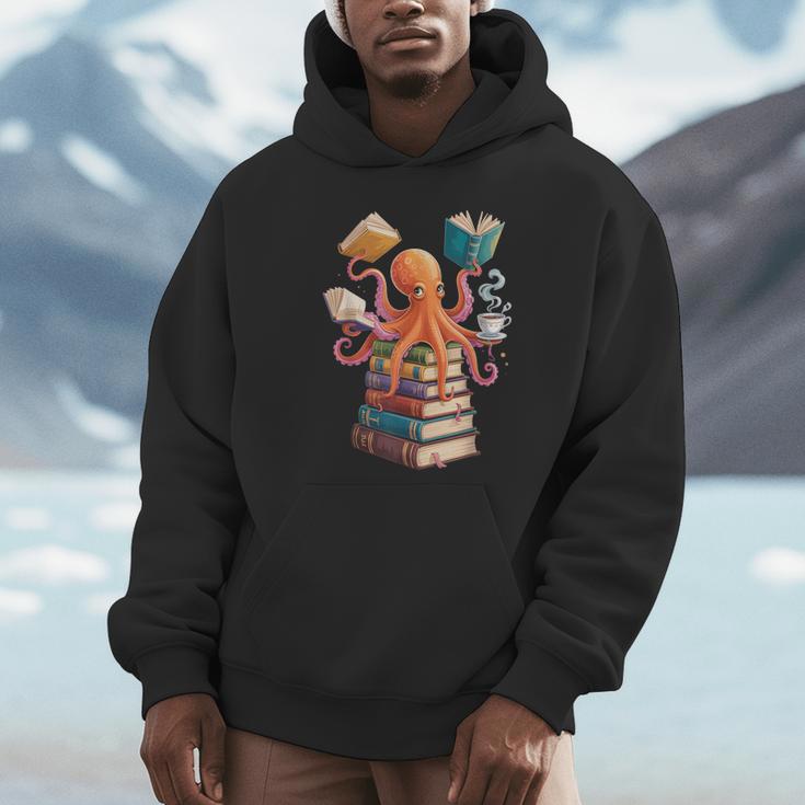 Octopus Book Reading Book Reader Ocean Octopus Unisex Hoodie