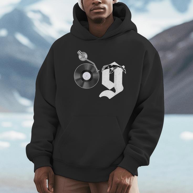 Old School Dad OG Hip Hop Head Vinyl Retro 80s90s Nostalgia Unisex Hoodie