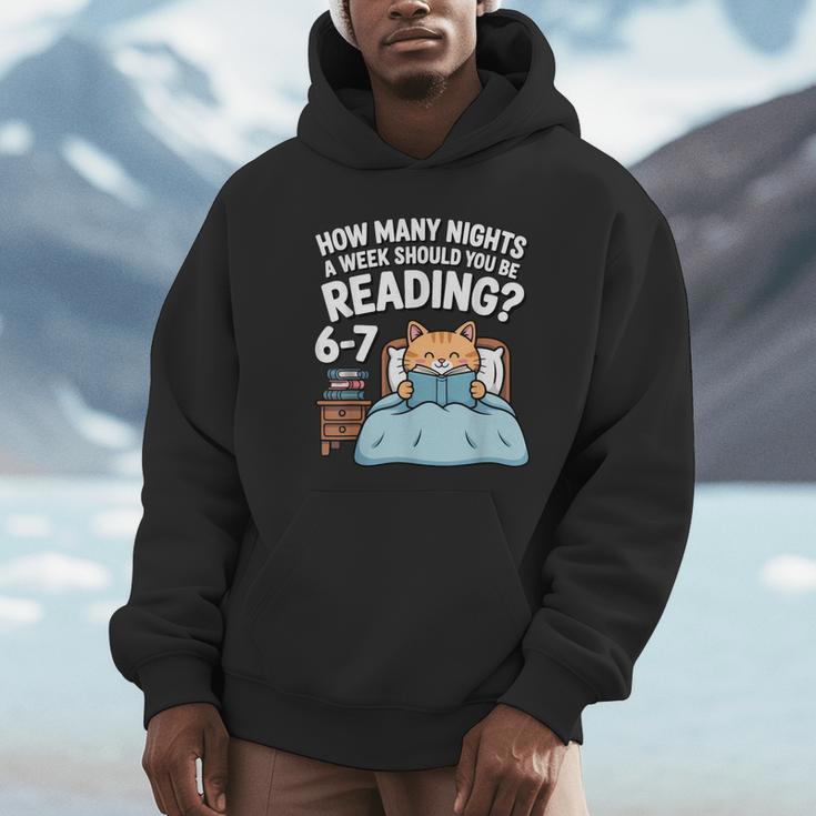 Orange Cat Reading Book 67 Six Seven Meme Unisex Hoodie