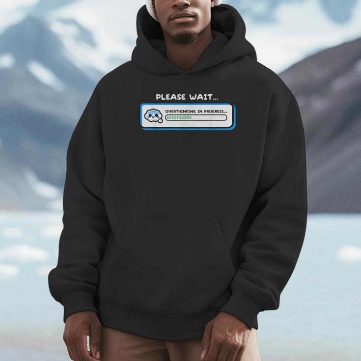Overthinking In Progress Introvert Please Wait Unisex Hoodie