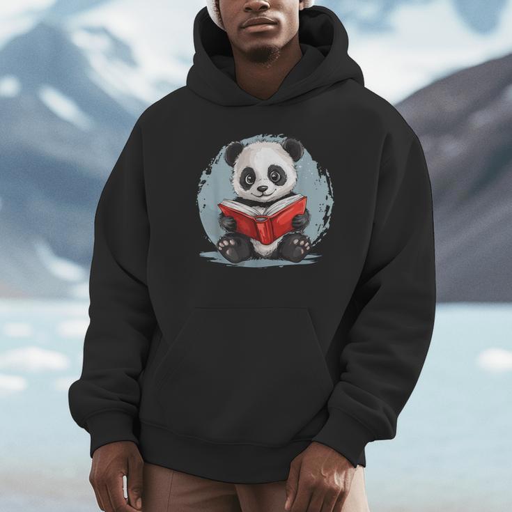 Panda With Book For Reading Enthusiasts Unisex Hoodie