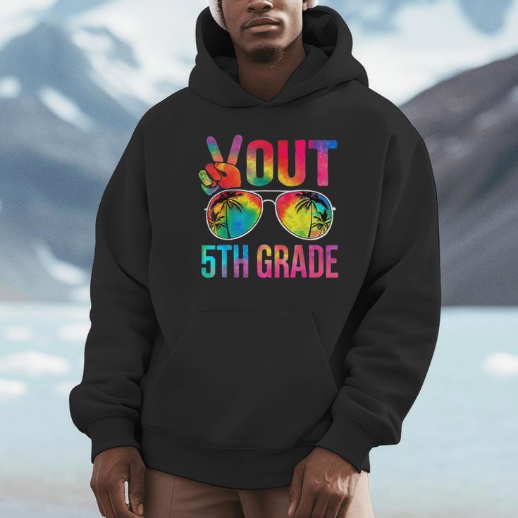 Peace Out 5th Grade Tie Dye Graduation Last Day Of School Unisex Hoodie