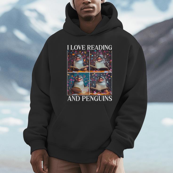 Penguin Love Reading And Penguins Child Book Lover Unisex Hoodie