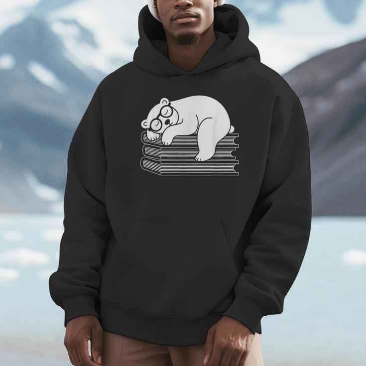 Polar Bear Reading Book Pajama Sleep Unisex Hoodie