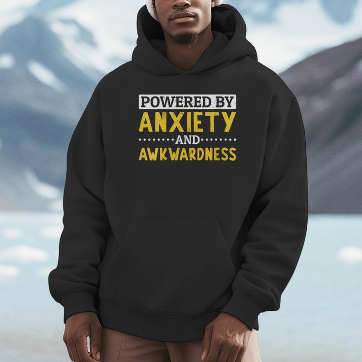 Powered By Anxiety And Awkwardness Social Anxiety Introverts Unisex Hoodie