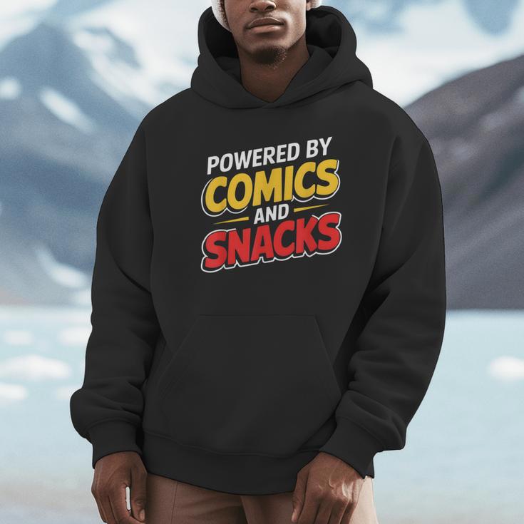 Powered By Comics And Snacks Comic Book Lover Unisex Hoodie