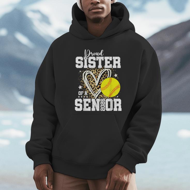 Proud Sister Of A 2026 Senior Softball Graduation Leopard Unisex Hoodie