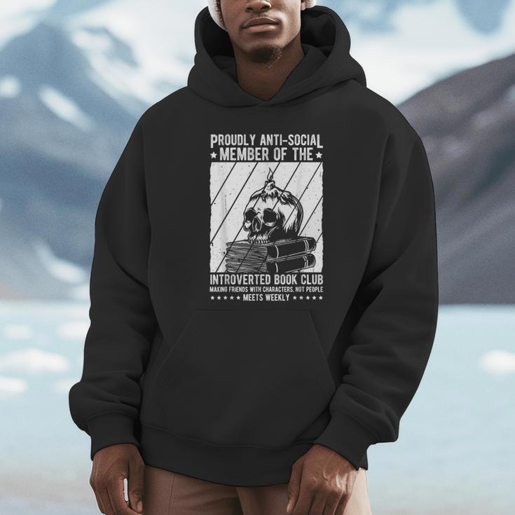 PROUDLY ANTI-SOCIAL MEMBER OF THE Introverted Book Club Unisex Hoodie