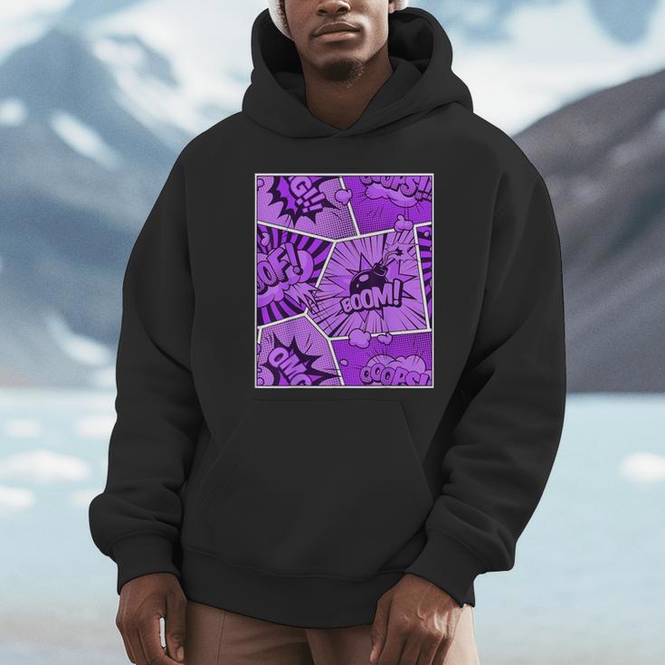 Purple Comic Book Purple Color Graphic Unisex Hoodie