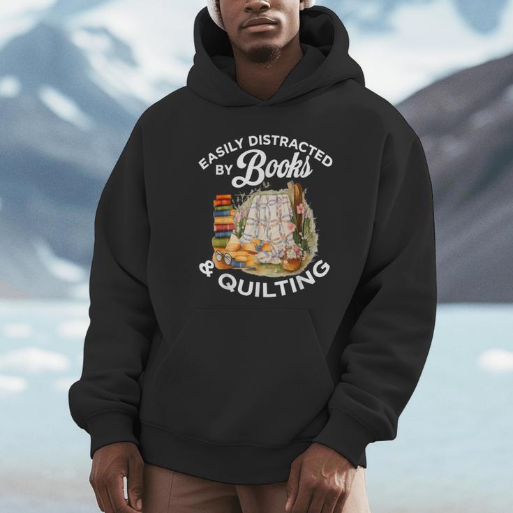 Quilting Sewing Machine Quilter Easily Distracted By Book Unisex Hoodie