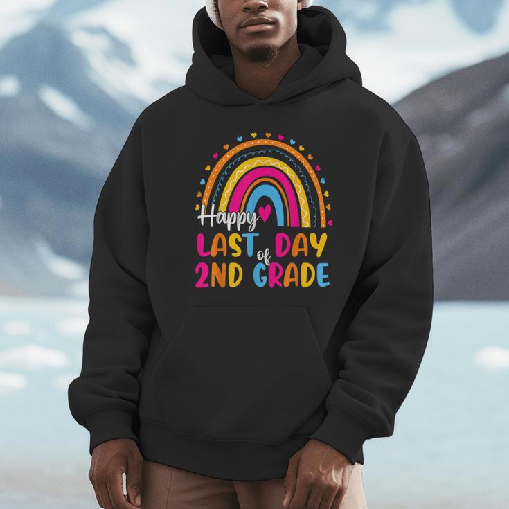 Rainbow Last Day Of 2nd Grade Teacher Student Graduation For Men Women Kids Unisex Hoodie