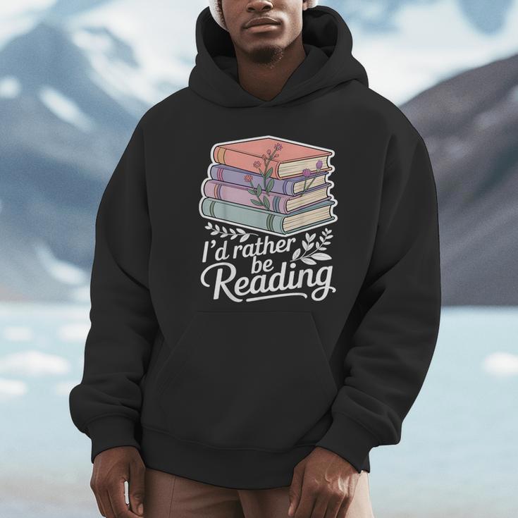 Rather Be Reading Book Lover Stack Unisex Hoodie