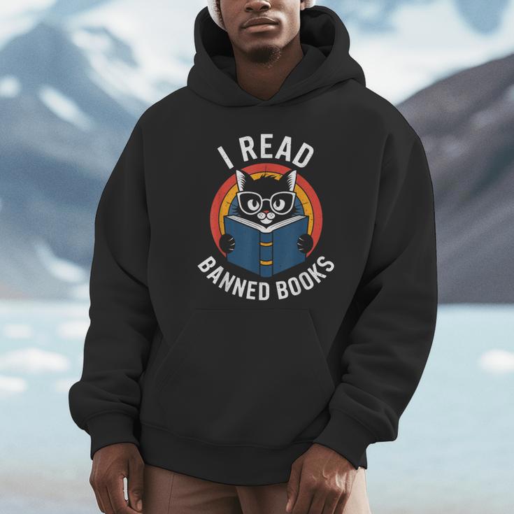 I Read Banned Books For Men Women Cat Banned Books Unisex Hoodie