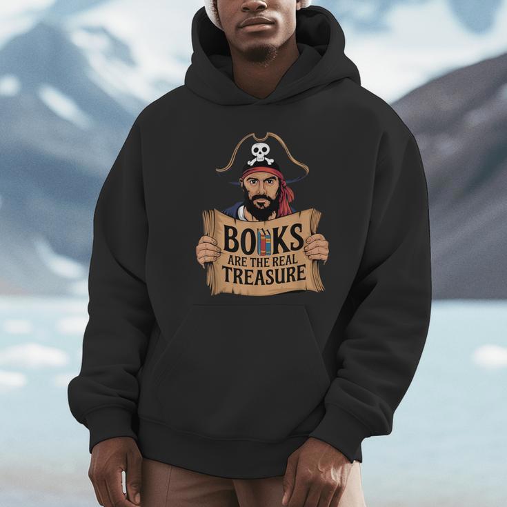 Read Book Reader Library Reading Librarian Pirate Bookworm Unisex Hoodie