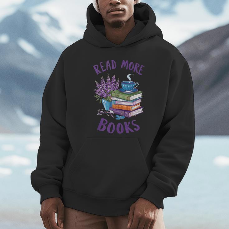 Read More Books Floral Book Reader Art Reading Lover Quote Unisex Hoodie