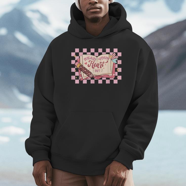 Read Your Heart Out Valentine Reading Book Teacher Student Unisex Hoodie Read Your Heart Out Valentine Reading Book Teacher Student Unisex Hoodie