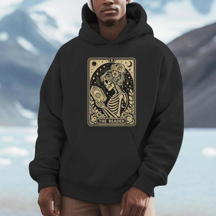 The Reader Tarot Card Book Lover Skeleton Reading Book Unisex Hoodie