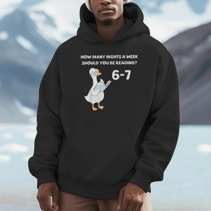 Reading 6-7 Silly Goose Read Books Bookish Bookworm Unisex Hoodie