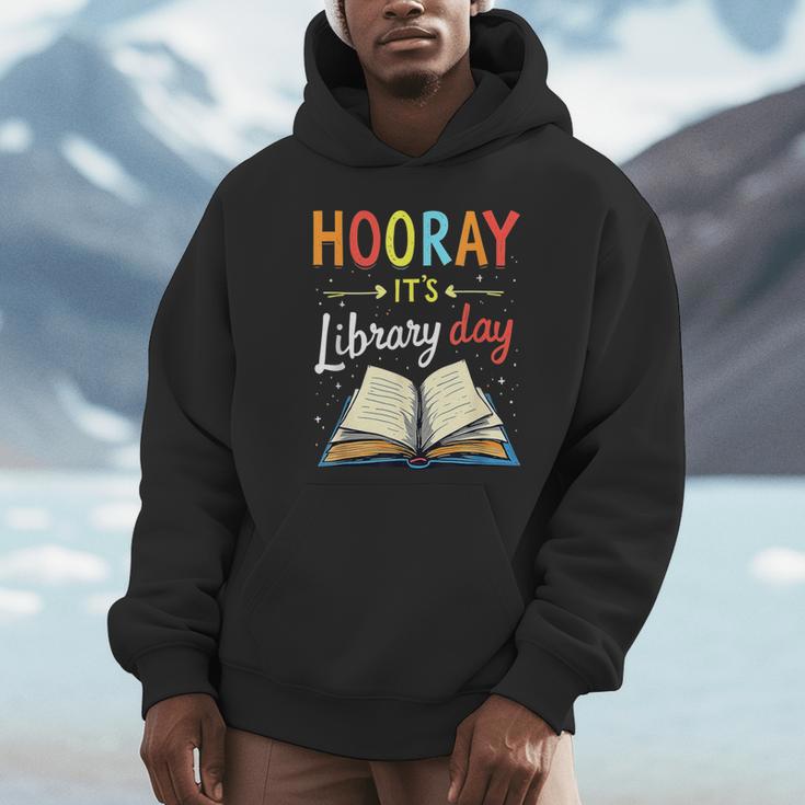 Reading Books Bibliophile Hooray It's Library Day Unisex Hoodie Reading Books Bibliophile Hooray It's Library Day Unisex Hoodie