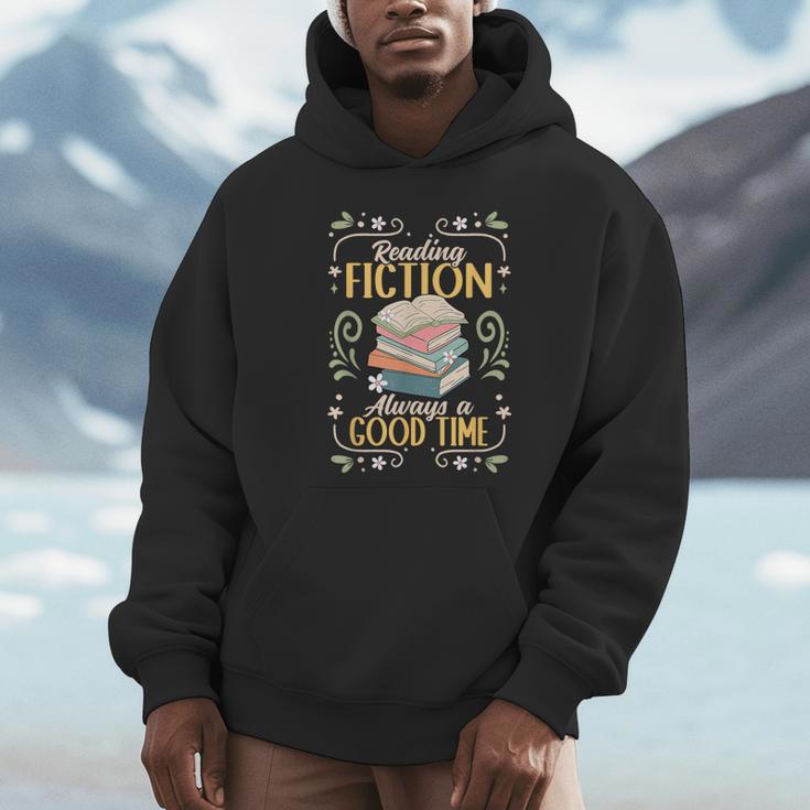 Reading Fiction Always A Good Time Book Reading Bookworm Unisex Hoodie