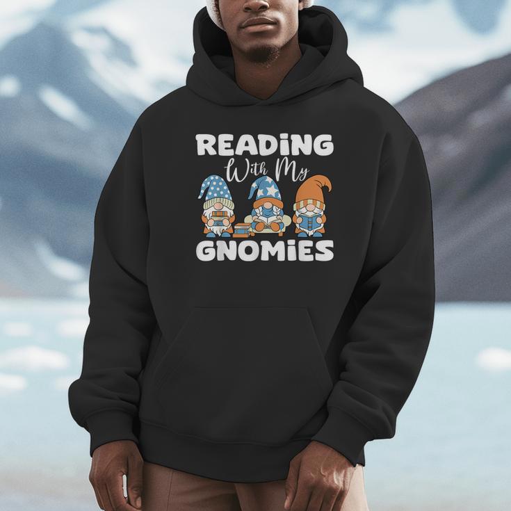 Reading With My Gnomies Gnomes Books Lover Bookworm Unisex Hoodie