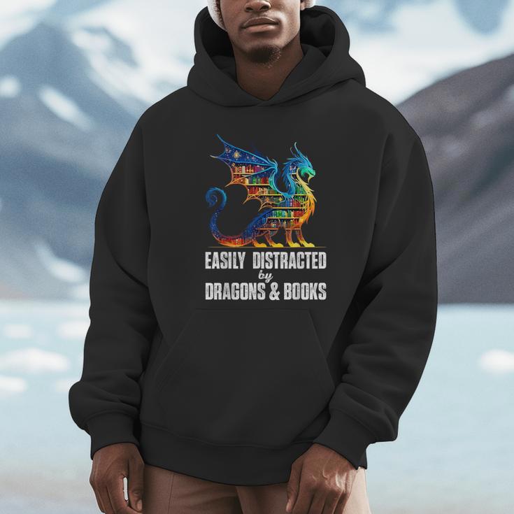Reading Lover Easily Distracted By Dragons And Books Dragon Unisex Hoodie Reading Lover Easily Distracted By Dragons And Books Dragon Unisex Hoodie