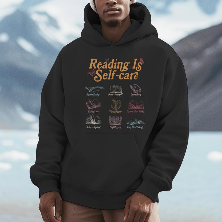 Reading Is Self Care Mental Health Read More Book Unisex Hoodie