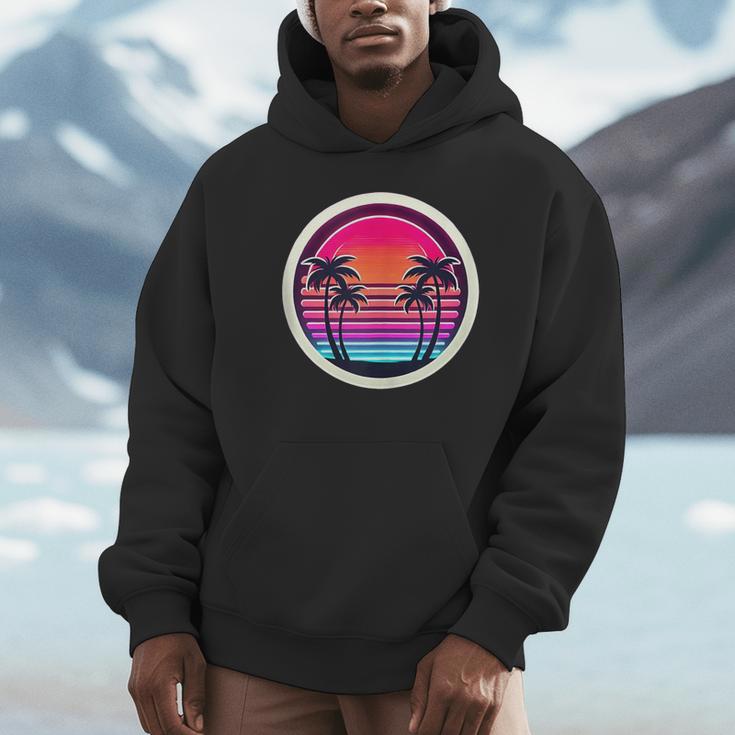 Retro 80s Synthwave Sunset & Palm Trees Retro Nostalgia 80s Unisex Hoodie Retro 80s Synthwave Sunset & Palm Trees Retro Nostalgia 80s Unisex Hoodie
