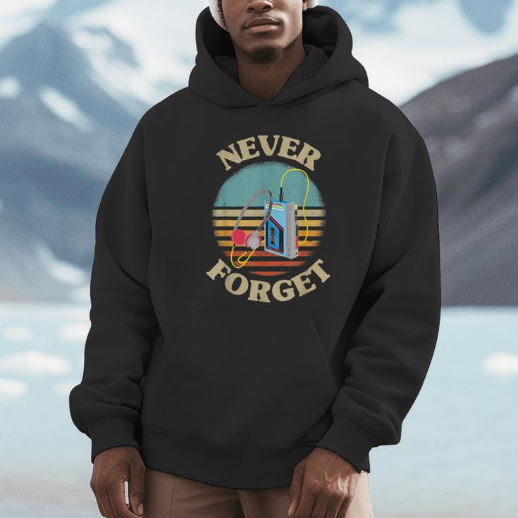 Retro Cassette Player Never Forget Nostalgia Vintage Unisex Hoodie