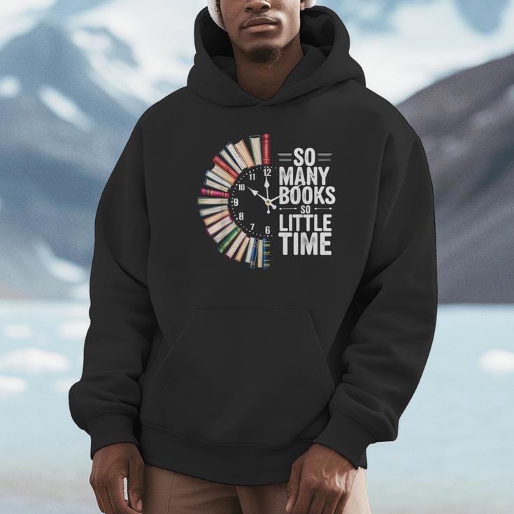 Retro So Many Books Little Time Book Clock Reading Unisex Hoodie Retro So Many Books Little Time Book Clock Reading Unisex Hoodie