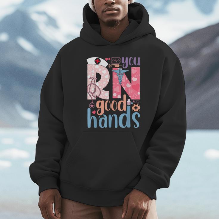 You RN Good Hands Cute Nurse Nursing Student Graduation Unisex Hoodie