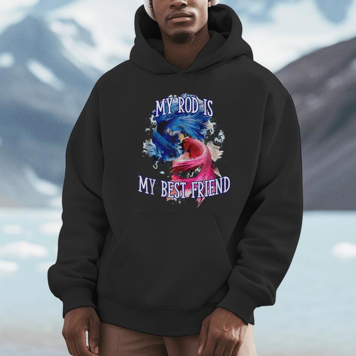 My Rod Is My Best Friend Introvert Fishing Antisocial Unisex Hoodie My Rod Is My Best Friend Introvert Fishing Antisocial Unisex Hoodie