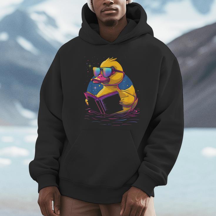 Rubber Duck Rubber Duckie Reading Book Rubber Duckling Unisex Hoodie