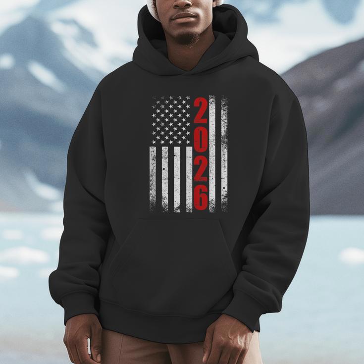 Senior Class Of 2026 Patriotic American USA Flag Graduation Unisex Hoodie