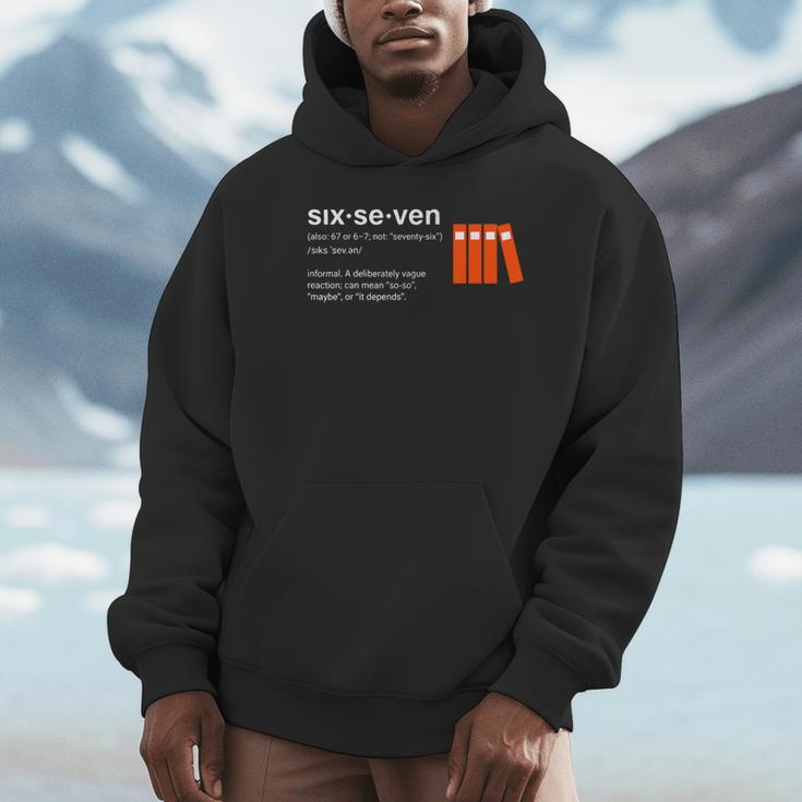 Six Seven Meme Reading Book Lover 6-7 67 Definition Unisex Hoodie