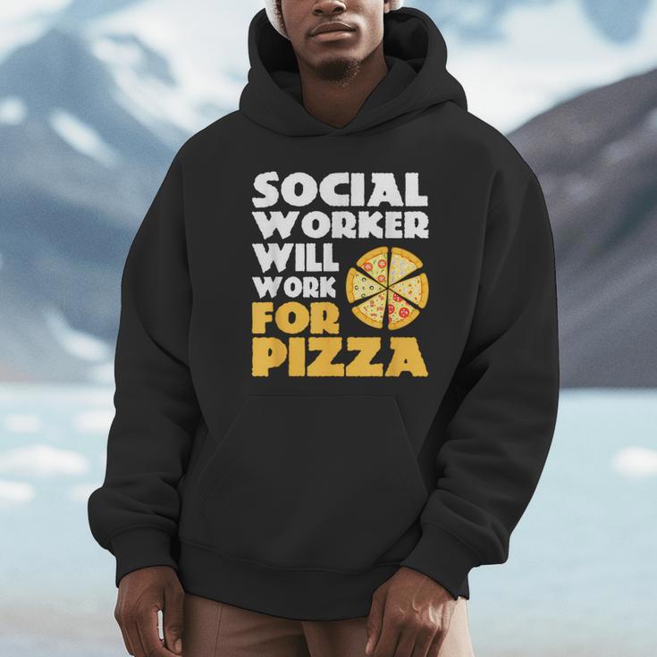 Social Worker Will Work For Pizza Graduation Unisex Hoodie