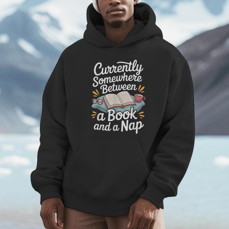 Somewhere Between a Book And a Nap – Cozy Reading Unisex Hoodie