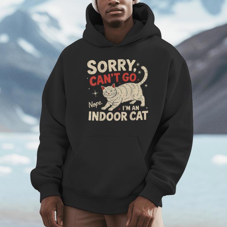 Sorry I Can't Go I'm An Indoor Cat Introvert Cat Owner Unisex Hoodie